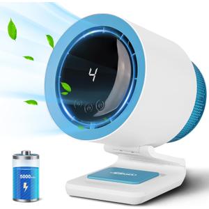 Desk Fan, Small Fan for Bedroom , Portable Fan with Air Purifier,Personal Fan with Four Different Emotions,Desk Fans Small Quiet,4 Speed Adjustment,Cooling Fan for Home, Office, Bedroom(5000mAh) (White)