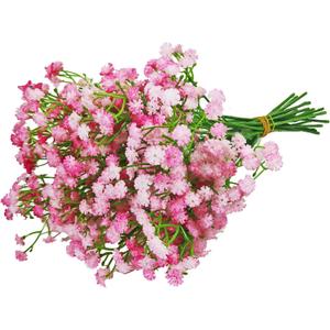 ABAJI Babys Breath Artificial Flowers Gypsophila Real Touch Flowers for Wedding Party Home Garden Decoration (24 PCS, Light Pink)