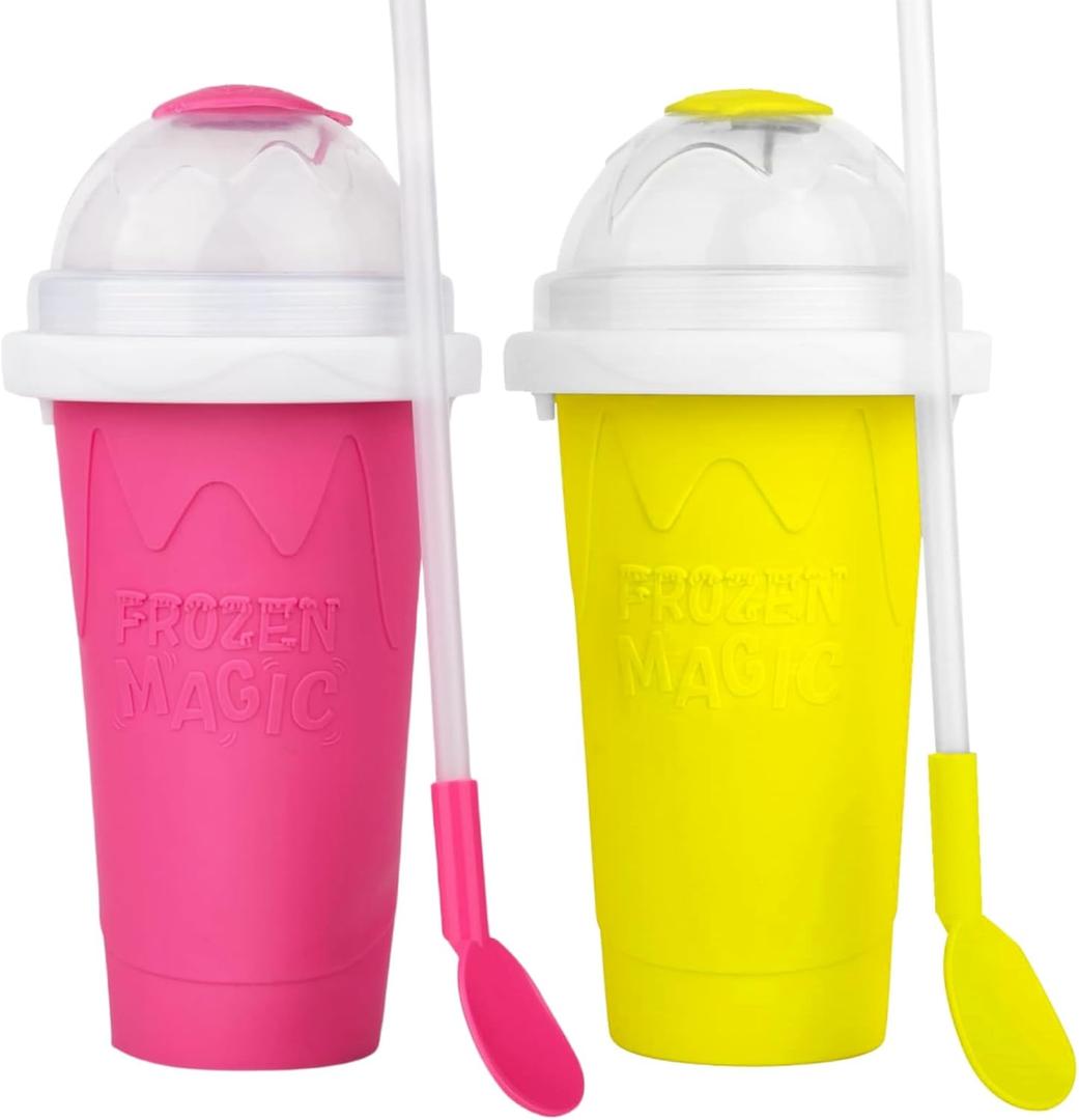 Slushy cup Slushie Maker Cup,Frozen Magic Slushy Cup - Create Delicious Slushies Anywhere with This Fun and Cool Slushie Maker Cup! (RedYellow, large)