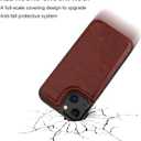 ONETOP Compatible with iPhone 13 Wallet Case with Card Holder, PU Leather Kickstand Card Slots Case, Double Magnetic Clasp Durable Shockproof Cover 6.1 Inch(Brown)