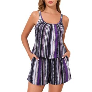 Summer Mae Swim Romper Women's One Piece Swimsuits with Pockets 2026 Blouson Modest Bathing Suits (Purple, 16)
