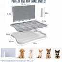 Pee Pad Holder for Dogs and Puppies, Dog Potty for Small Dogs, Dog Litter Box Indoor, Puppy Potty Training Tray with Splash Wall & Center Post, 20.1" x 15.4" x 1.4"