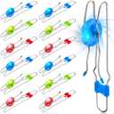 Jerify 12 Pcs Light Magnetic Stocking Stuffers Gyro Wheels Set Retro Toys Rail Twisters Vintage Fidget Toy Sensory Fun Gift with Wheel and Flashing LED for Adult, 10.24 x 1.97 x 1.38 Inch, 3 Colors
