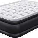 NEWBULIG Queen Air Mattress with Built in Pump, 16 inch Raised Inflatable Flocked Surface Air Bed 660 lbs Weight Capacity Portable for Camping, Guests and Home, Strong Support & Non-Slip Bottom
