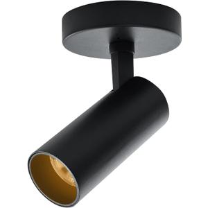 LED Ceiling Spotlight 5CCT 2700K/3000K/3500K/4000K/6000K Selectable Dimmable,Spot Light Indoor Adjustable Flush Mount Lights Fixture 12W CRI 90+, Black, 1 Pack Tilt Angle Accent Lighting