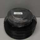 FLOWERCAT 100PCS Black Plastic Plates - Heavy Duty Black Disposable Plates for Halloween Party/ New Year/ Wedding - serve 50guests 10.25inch and 7.5inch Set