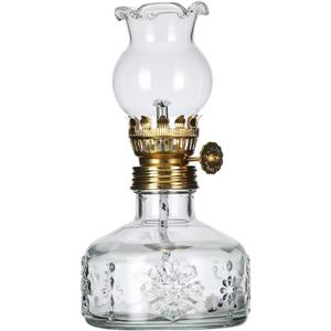 Clear Oil Lamp Rustic Kerosene Lamp Home Decor Lighting Oil Lamp for Indoor Use Antique Chamber Hurricane Lamp Lantern for Emergency Light, Gift (Flower) Clear Oil Lamp Rustic Kerosene Lamp Home Decor Lighting Oil Lamp for Indoor Use Antique Chamber Hurricane Lamp Lantern for Emergency Light, Gift (Flower)