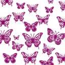 4 x SHENGSEN 3D Butterfly Wall Decor - 72 PCS,Purple Butterfly Decorations for Birthday Cake,Wall Room Decor4 Styles 3 Size