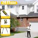 Buyplus 22FT Reach Telescoping Gutter Cleaning Tools for Garden Hose, 16FT