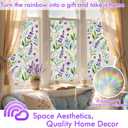 6 x SOMWISE Rainbow Stained Glass Window Privacy Film,Heat Blocking Save Energy | Static Cling & Removable, UV & Sun Blocking Anti-Glare, Renter Friendly for Front Door & Bathroom, Easy to install,45x78.5