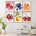 DAZZLEDOTS 6 Pack Diamond Art Kits, Disco Ball Fruit Round Diamond Painting | 5D Full Drill Round Diamond Dots for Beginner, Arts and Crafts Gem Art for Home Wall Decor Gifts 12x16 Inch