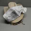 Coume 10 Set Cowboy Hat and Bandana for Women Men 10 Felt Cowgirl Cowboy Hat Bulk 10 Western Bandanas for Adult Costume Party (Beige White)