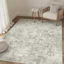 4x6 Area Rug Washable Vintage Neutral Entryway Living Room Carpet Indoor Office Non Slip Taupe Entrance Distressed Low Pile Retro Accent Throw Rug for Dining Room Bathroom Bedroom Laundry