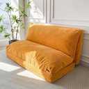 MAXYOYO Bean Bag Bed Folding Sofa Bed Floor Mattress for Adults, Extra Thick and Long Floor Sofa with Corded Washable Cover