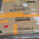 CKB Frameless Sliding Bathtub Shower Doors, 57 1/ 2-60 IN. W Adjustable x 60 IN. H, 5/ 16 inch(8mm) Tempered Safety Glass Thickness, Reversible for Left or Right, Gold Finish Hardware Kit, Tampa