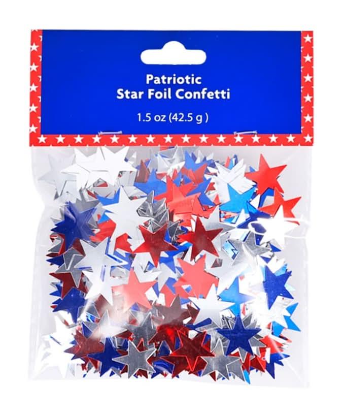 6 x Holiday Home Patriotic Star Foil Confetti