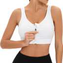 Zip Front Closure Surgical Sports Bra, Post Breast Surgery Mastectomy Compression Nursing Bra with Removable Pads (XX-Large, White)