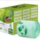 MAVIKS Super Durable Biodegradable Compostable Garbage Bags 13 Gallons / 49.2 Liter, Green Biodegradable Garbage Bags 80 Pcs, Small Kitchen Compost Bags for Countertop Bin, BPI & OK Compost Certified