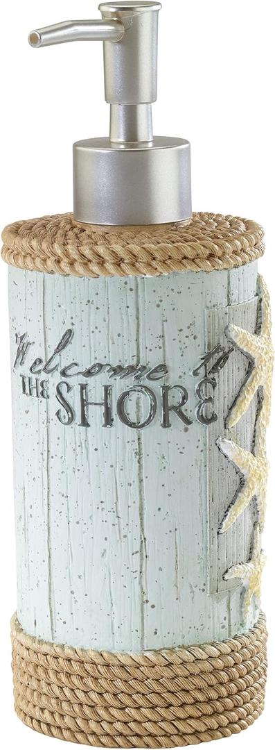 Avanti Linens - Soap Dispenser/Lotion Pump, Guest Bathroom Essentials, Coastal Inspired Bathroom Decor (Beachcomber Collection)