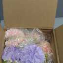 Tigeen 6 Bundles Artificial Bouquet Flowers Artificial Peonies Faux Roses Hydrangea Flowers Bouquet for Wedding Table Centerpiece Floral Vase Decor (Pink,Purple)