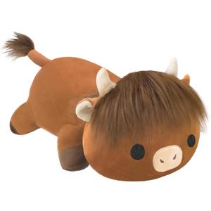 SQEQE Weighted Highland Cow Plush, Weighted Highland Cow Stuffed Animal, Cute Cow Plushies Soft Pillow Toy Gift for Kids Adults 13.8 Inch, 1.6 Lbs