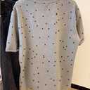 SOLY HUX Women's Polka Dots T Shirt Short Sleeve Crew Neck Casual Tee Summer Tops (Gray, M)