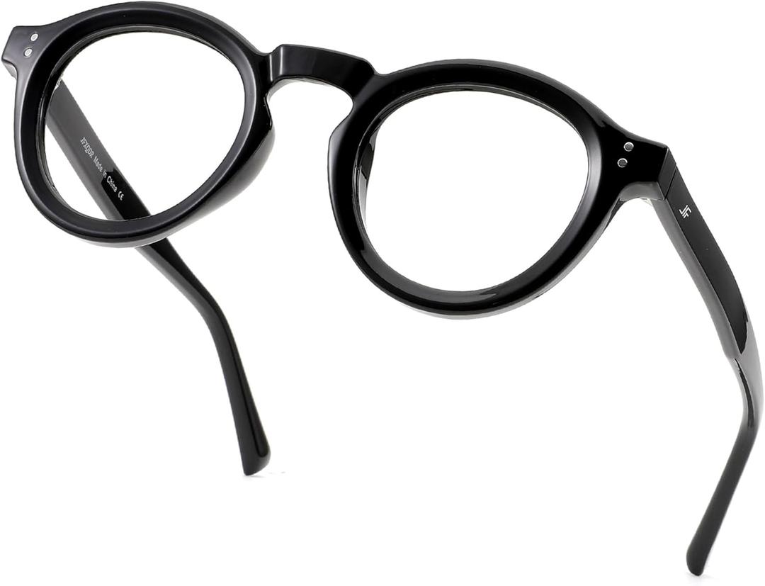 Blue Light Blocking Glasses for Women Men, Retro Round Frame Computer Gaming Glasses Anti Glare & UV RF6209 (Black)