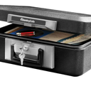 SentrySafe Fireproof Safe Box with Key Lock, Chest Safe with Carrying Handle to Secure Money, Jewelry, Documents, 0.25 Cubic Feet, 6.3 x 15.3 x