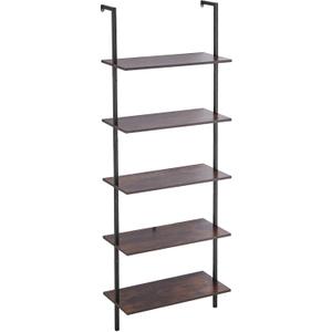 Industrial Square Pipe Shelf 5 Tier 24x11.8in Wall-Mount for Bedroom