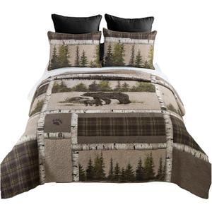 Donna Sharp Full/Queen Bedding Set - 3 Piece - Bear Panels Lodge Quilt Set with Full/Queen Quilt and Standard Pillow Sham - Fits Queen Size and Full Size Beds - Machine Washable Donna Sharp Full/Queen Bedding Set - 3 Piece - Bear Panels Lodge Quilt Set with Full/Queen Quilt and Standard Pillow Sham - Fits Queen Size and Full Size Beds - Machine Washable
