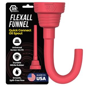 TEC Products FlexAll Quick Connect Oil Spout - Nitrile Rubber Screw-on Oil Change Funnel & Fluid Transfer - Fits Gallon, Quart, Pint Container - Ideal for Autos, Tractors & Boats (7.35 x 1.75 Inches)