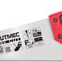 HAUTMEC 14" Hand Saw for Wood Cutting & Woodworking, 11 TPI Small Crosscut Handsaw with Triple-Ground Teeth, Fine Cut Saws for PVC, Plastic & Trees-HT0024
