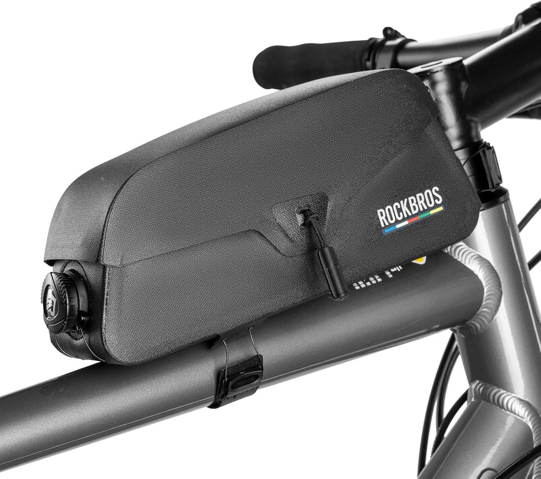 ROCKBROS bike frame bag with Magnetic Flap bike top tube bag Waterproof Cycling Pouch Tools Storage Bag for mountain Road bike (Large) ROCKBROS bike frame bag with Magnetic Flap bike top tube bag Waterproof Cycling Pouch Tools Storage Bag for mountain Road bike (Large)