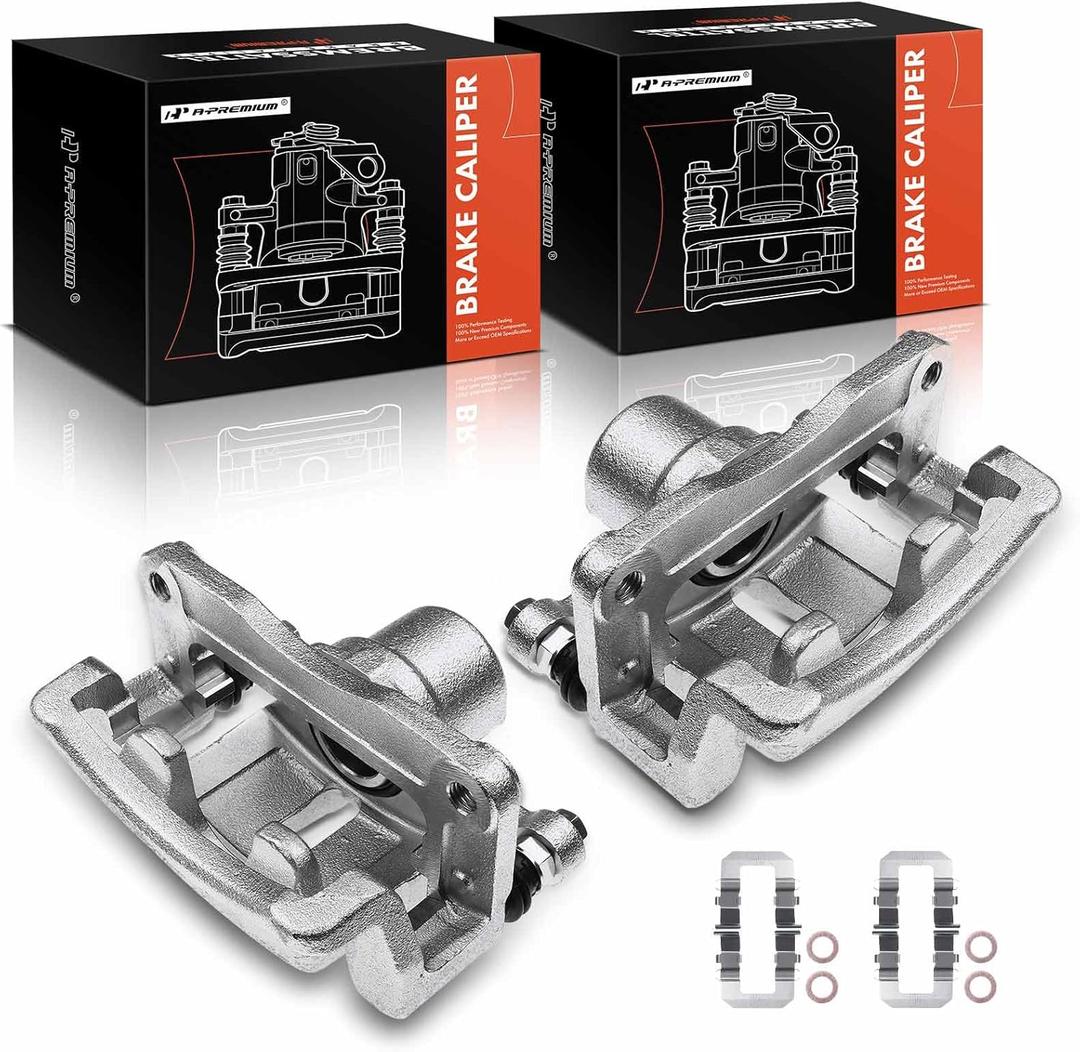 A-Premium Disc Brake Caliper Assembly with Bracket Compatible with GMC, Pontiac, Saturn & Chevy Models - Captiva Sport 2012-2015, Equinox 2007-2017, Terrain 2010-2017, Torrent 07-09, Vue 08-10 - Rear