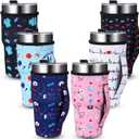 Chengu 6 Pcs Nurses Appreciation Gifts Reusable Iced Coffee Cup Sleeve Insulated Sleeves Tumbler Cup Drinks Sleeve Holder with Handle for Nurse Birthday Graduation 30 oz Cold Hot Beverages Without Cup