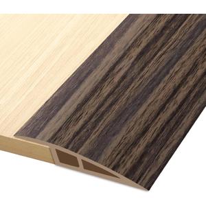 Vinyl Door Threshold Flooring Transition Strip Self Adhesive Carpet Edging Strip for Laminate Doorway Edge Threshold from 1/5" to 2/5" (Grayish Brown Wood Grain, 3.3 Ft)