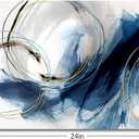 Wall Art Canvas Abstract Art Paintings Blue Fantasy Colorful Graffiti on White Background Modern Artwork Decor for Living Room Bedroom Kitchen 24x16in