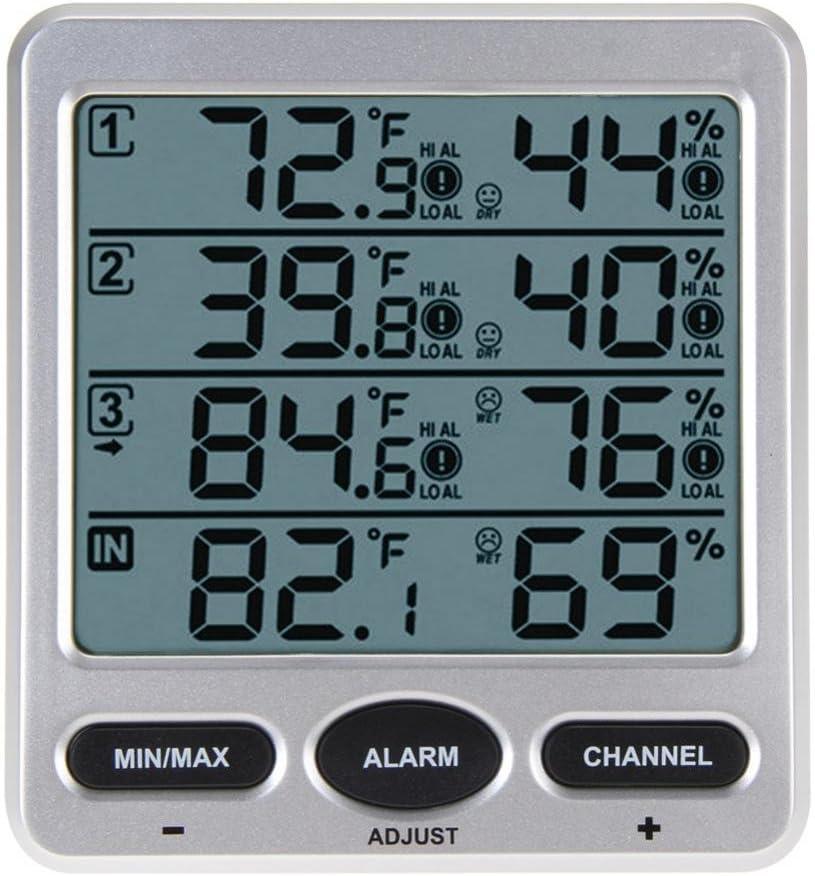 Ambient Weather WS-10 Wireless Indoor/Outdoor 8-Channel Thermo-Hygrometer with Three Remote Sensors