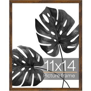 Giftgarden 11x14 Picture Frame Rustic Brown, 11 by 14 Thin Photo Frame for Wall Tabletop Display, Single