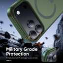 Magnetic for iPhone 17 Pro Max Case Fits MagSafe Camera Len Protector*1 16FT Drop Resistant Matte Skin Feeling Back Cover Shockproof Slim Fit for iPhone 17 Pro Max Phone Case 6.9 inch,Green