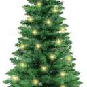 3 Ft Green Christmas Tree with Lights, Timer 8 Modes 50 Warm White Lights Battery Operated Small Artifical Full Christmas Tree for Tabletop Home Office Indoor Outdoor Xmas Holiday Party Decorations