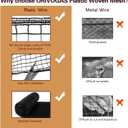 Plastic Mesh Fence Deer Fencing 4x75ft,Reinforced Edges,55gsm Heavy Duty Temporary Fence,Ideal for Garden Netting,Animal Barrier,Safety Netting, Fruit Plant Protection, Black