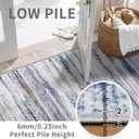 3x6 Washable Runner Rug for Family: Easy-to-Clean Runners for Hallway Entryway Kitchen Bedroom - Stain and Water Resistant Rugs with Non-Slip Backing - Soft Low-Pile Carpet Navy Grey