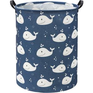 HIYAGON Whale Kids Laundry Basket Baby Hamper for Nursery Boy Kids Hamper Cute Kids Toys Storage Bin Organizer Whale Room Decor for Home(Blue Whale)