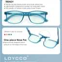 2 Pack Computer Reading Glasses Blue Light Blocking Anti Eyestrain Flexible Lightweight Square Readers for Women Men, Magnification Strength: 2.5 x