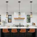 Black Pendant Lights Kitchen Island 3 Pack, Mini Crystal Chandeliers, Modern Pendant Lights Ceiling Lighting Fixtures for Kitchen Island, Dinning Room, Bedroom