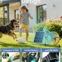 14'' Portable Solar Powered Floor Fan, Cordless Camping Fan Outdoor, Long Lasting Rechargeable Battery Operated Fan, 360 Tilt, USB Output, Wireless, for Home Gazebo Greenhouse Outside Gym