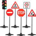 Kiddie Play Traffic Light Toys for Kids with 5 Street Signs