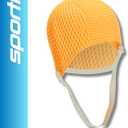 Sporti Bubble Swim Cap, Women Protection Bathing Cap, Anti-Slip Interior Grip, Made from Latex/Rubber & Keep Head Warm, Orange