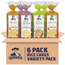 Quaker Large Rice Cakes, Gluten Free, 3 Flavor Variety Pack, 6 Count